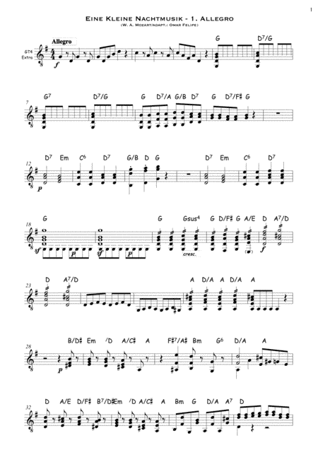Eine kleine Nachtmusik K. 525 A Little Night Music. 1. Allegro - 2 guitars (arr. Omar Felipe)