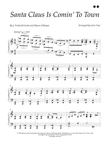 Santa Claus Is Comin' To Town (arr. Lorie Line)