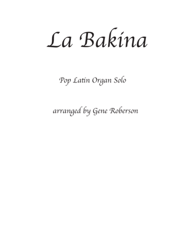 La Baking Latin Pop Organ Solo  Hammond (arr. Gene Roberson)