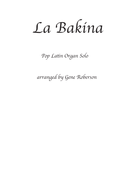 La Baking Latin Pop Organ Solo  Hammond (arr. Gene Roberson)