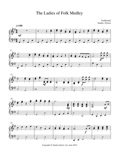 The Ladies of Folk Medley (intermediate piano solo) (arr. Sandra Zylstra)