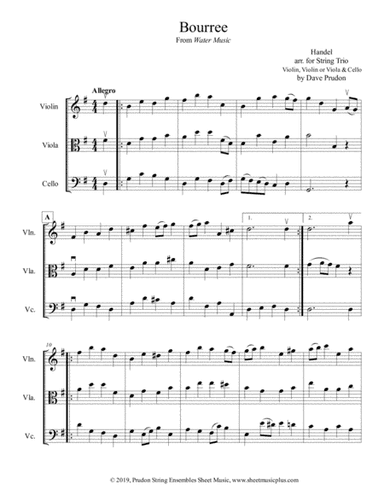Bourree from Water Music for String Trio (arr. Dave Prudon)