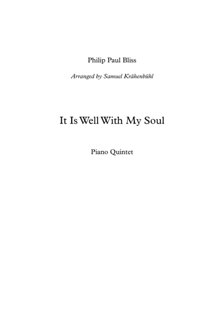 It Is Well With My Soul (arr. Samuel Krahenbuhl)