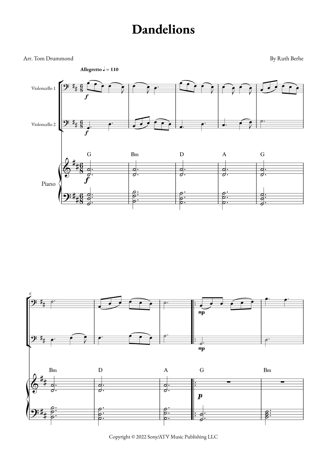 Dandelions (arr. Tom Drummond)