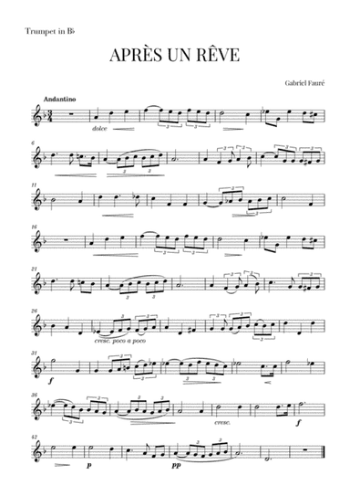 Fauré - Après un Rêve (for Trumpet in Bb) (arr. Cadenza Editions)