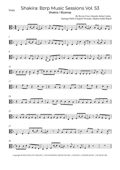 Shakira: Bzrp Music Sessions Vol. 53 (arr. Alex Nunes Rodrigues)
