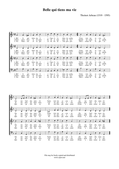Belle qui tiens ma vie (arr. Thomas Jancso)