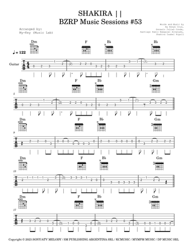Shakira: Bzrp Music Sessions Vol. 53 (arr. My-Key (Music Lab))