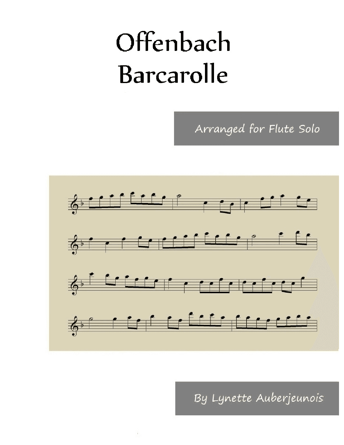 Barcarolle - Flute Solo (arr. Lynette Auberjeunois)