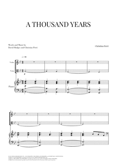 A Thousand Years (arr. Cadenza Editions)
