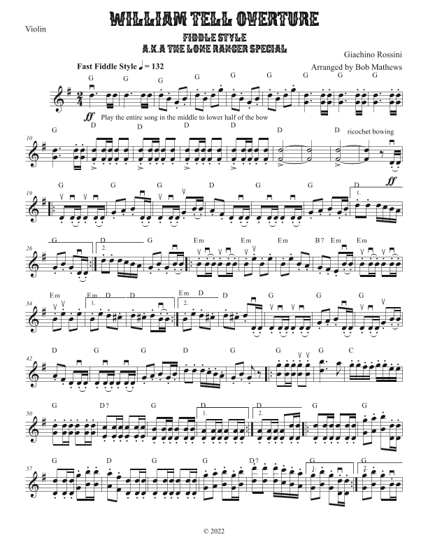 The William Tell Overture Fiddle Style (arr. Bob Mathews)