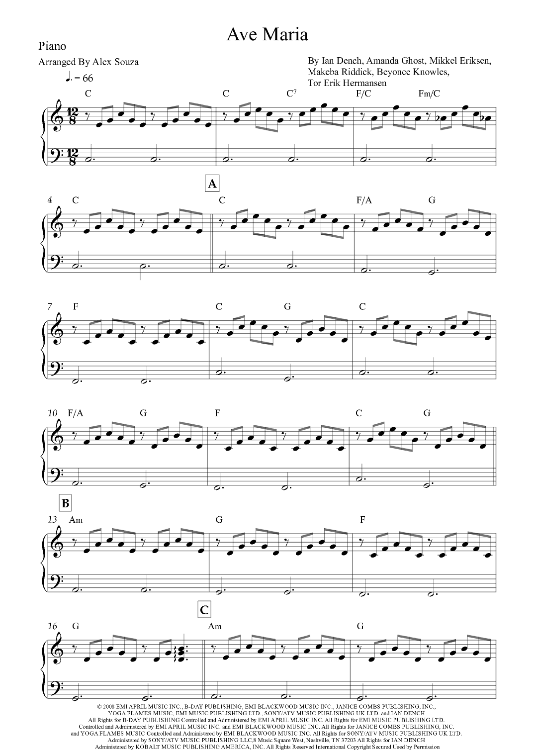 Ave Maria (arr. Alex Souza)