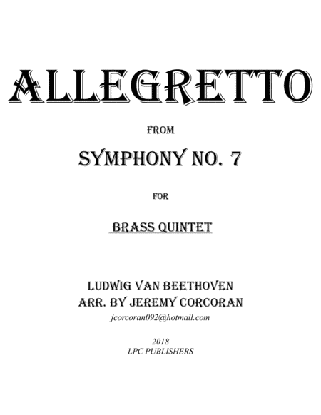 Allegretto from Symphony No. 7 for Brass Quintet (arr. Jeremy Corcoran)