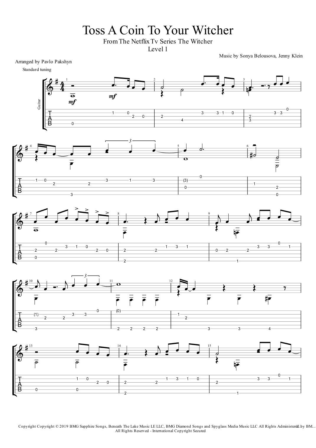 Toss A Coin To Your Witcher (arr. Pavlo Pakshyn)