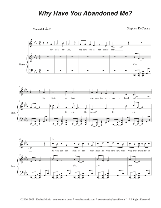 Why Have You Abandoned Me? (Vocal solo - Medium Key)