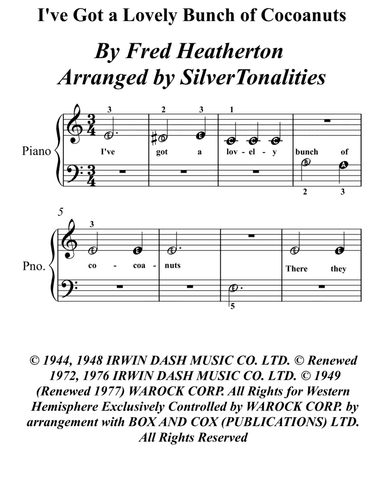 I've Got A Lovely Bunch Of Cocoanuts (arr. SilverTonalities)