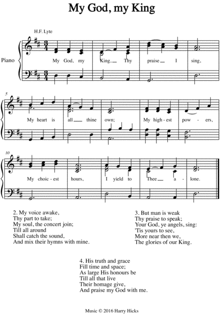 My God, my King. A new tune to a wonderful old hymn.