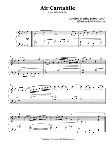 Air Cantabile from Suite in B Flat  (Gottlieb Muffat) (arr. Edited by Rick Robertson)