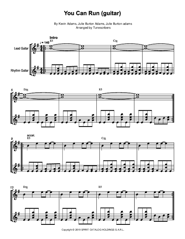 You Can Run (guitar) (arr. Tunescribers)
