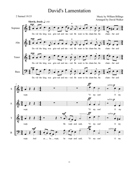 David's Lamentation (arr. David Walker)