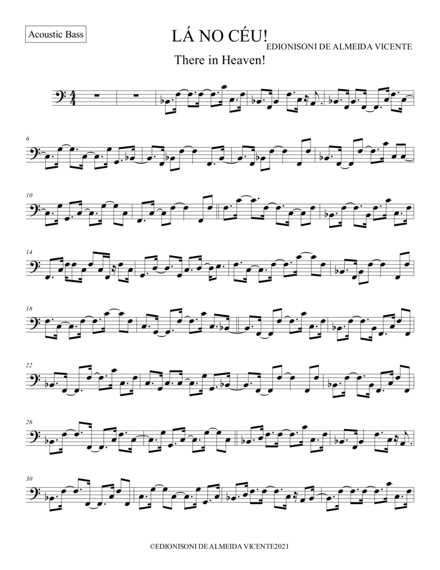 Acoustic Bass-LÁ NO CÉU-There in Heaven!
