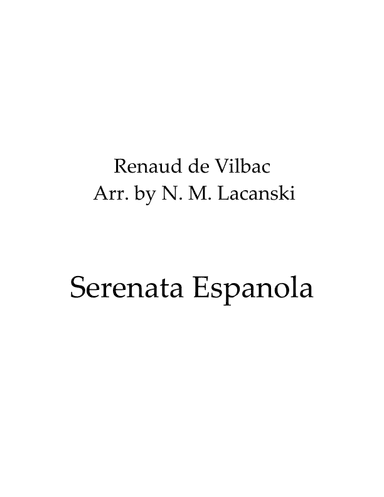 Serenata Espanola (arr. Nick M Lacanski)