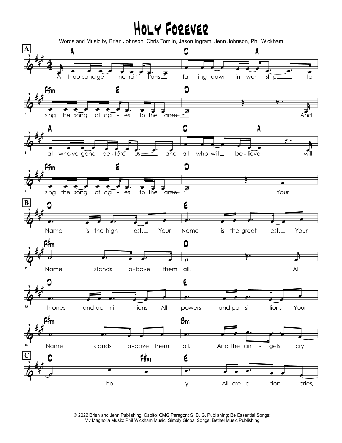 Holy Forever (arr. Brian Kim)