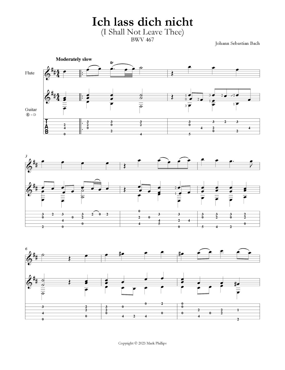 Ich lass dich nicht (I Shall Not Leave Thee) (arr. Mark Phillips)