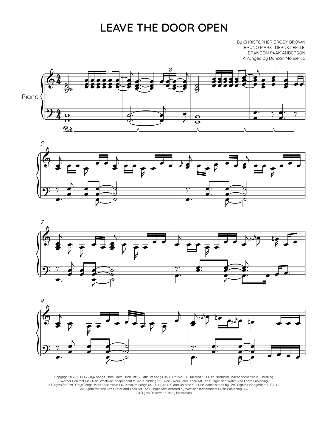 Leave The Door Open (arr. Duncan Monserud)