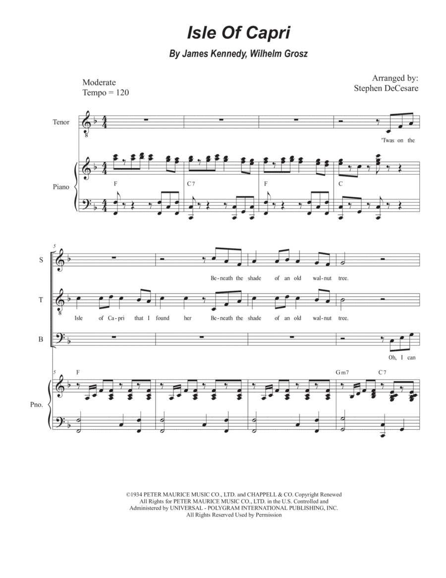 Isle Of Capri (arr. Stephen DeCesare)