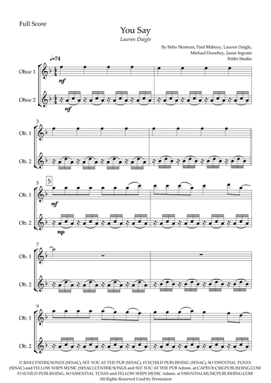 You Say (arr. Fabio Britto)