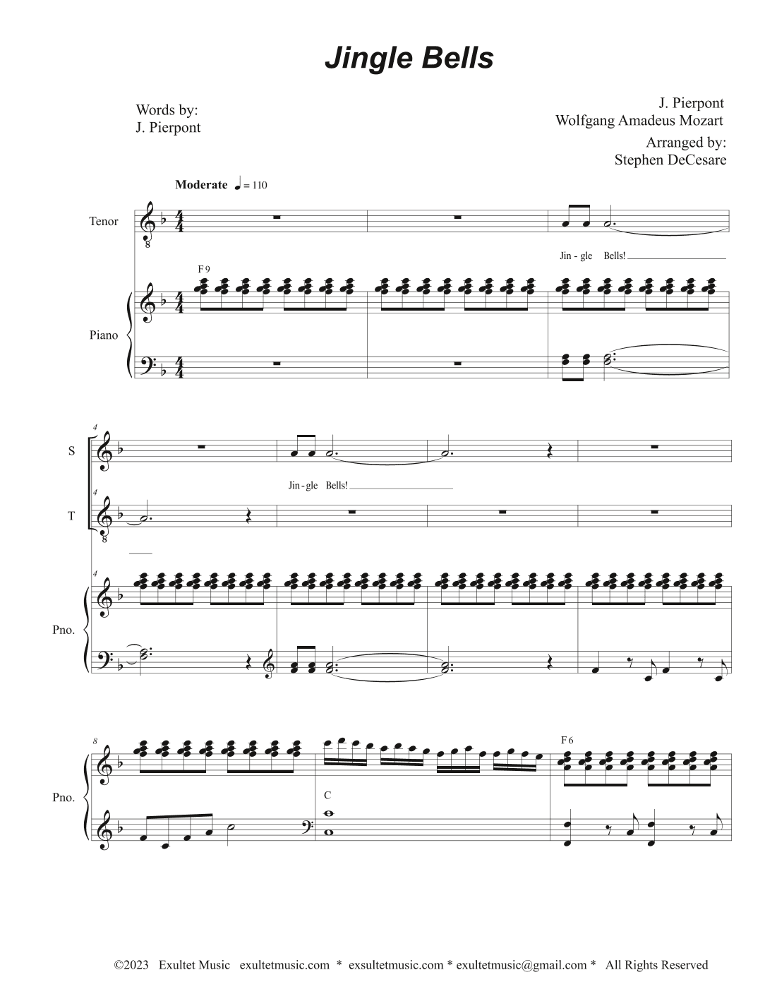Jingle Bells (Duet for Soprano and Tenor solo) (arr. Stephen DeCesare)