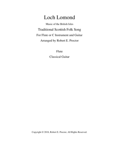 Loch Lomond for Flute or C Instrument and Guita (arr. Robert E. Proctor)