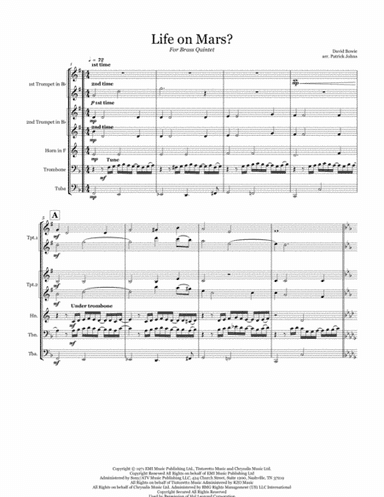 Life On Mars (arr. Patrick Johns)