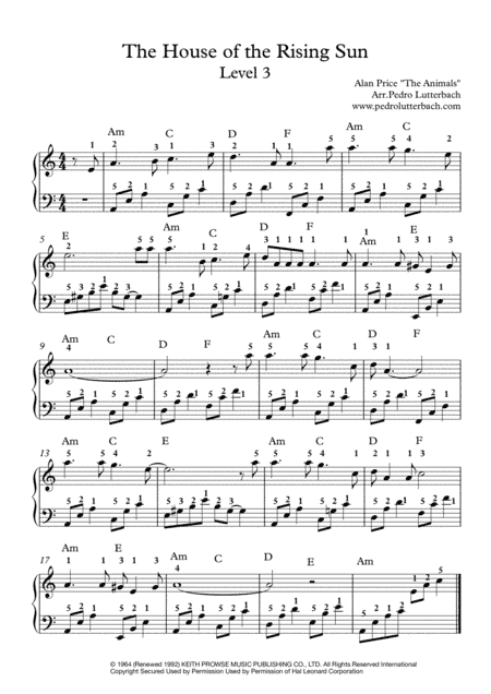 The House Of The Rising Sun (arr. Pedro Lutterbach)