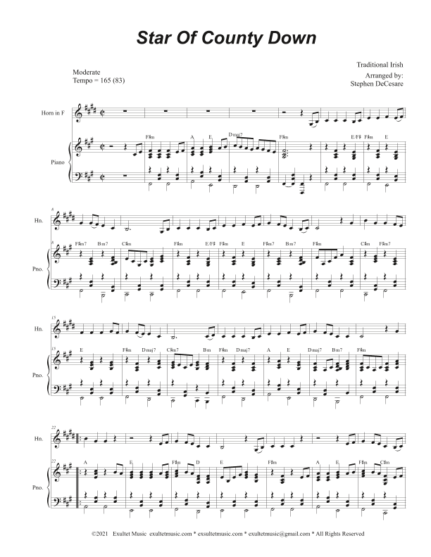 Star Of County Down (French Horn solo and Piano) (arr. Stephen DeCesare)