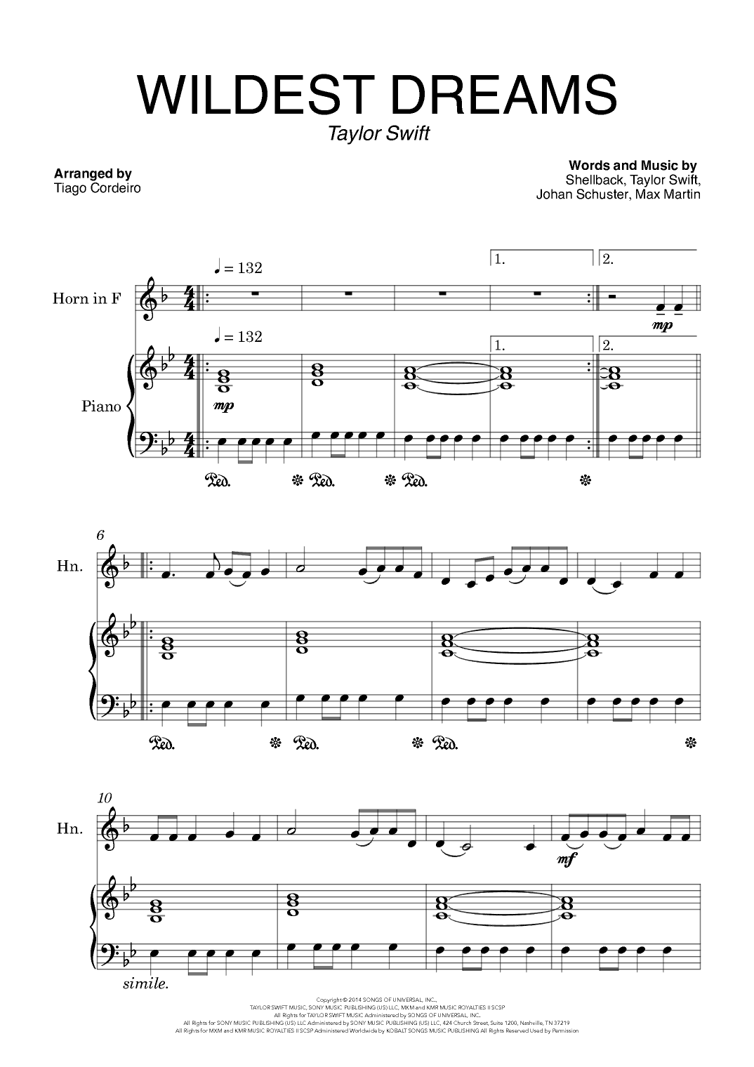 Wildest Dreams (arr. Tiago Cordeiro)
