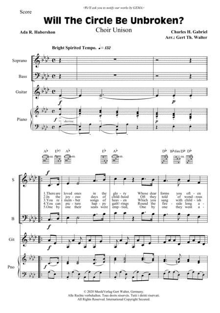Will The Circle Be Unbroken? (arr. Gert Th. Walter)