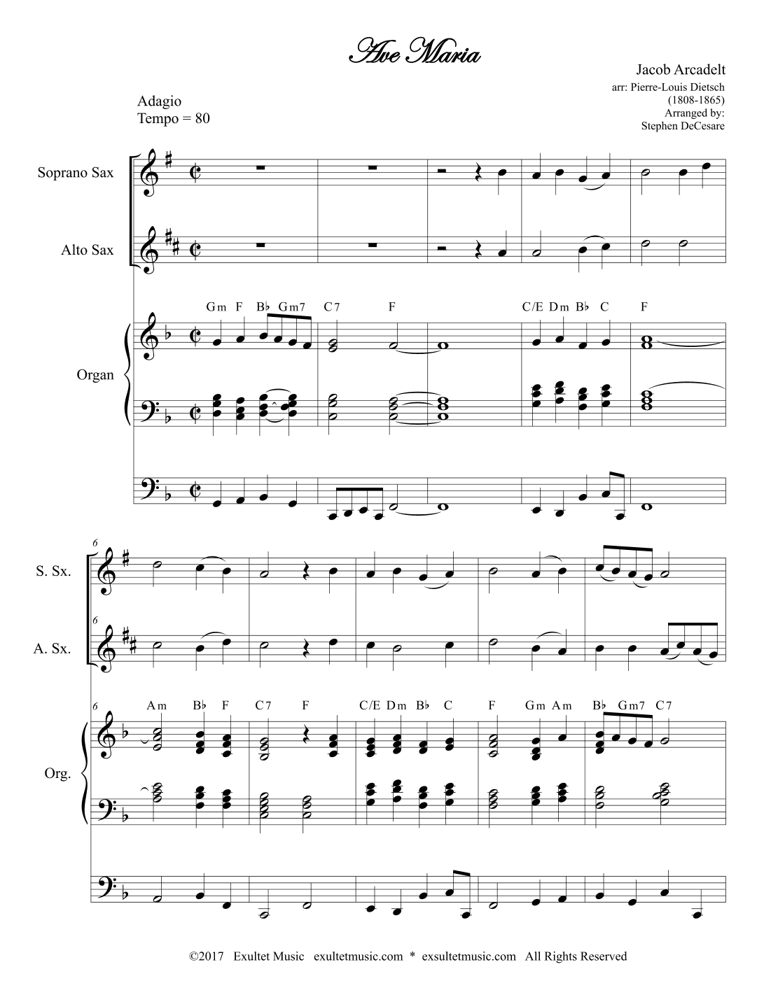 Ave Maria (Duet for Soprano and Alto Saxophone) (arr. Stephen DeCesare)