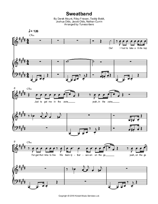 Sweatband (arr. Tunescribers)