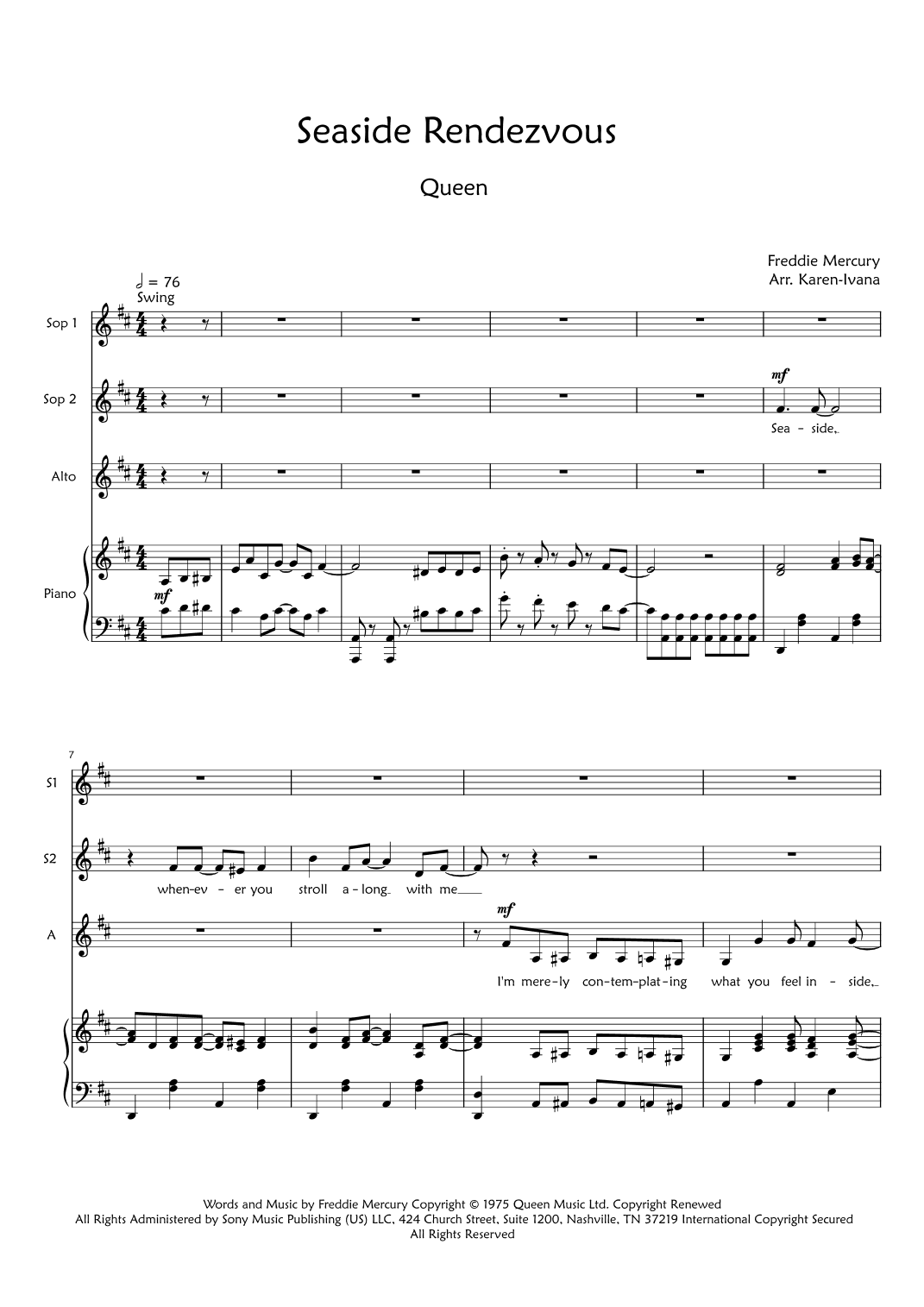 Seaside Rendezvous (arr. Karen Ivana)
