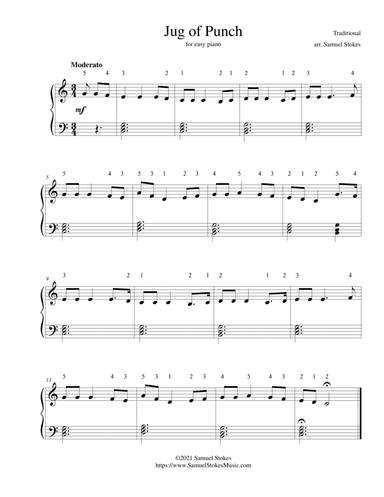 Jug of Punch - for easy piano (arr. Samuel Stokes)