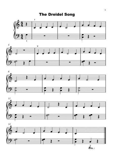 The Dreidel Song (BeginnerPiano) (arr. Zoe Henderson)