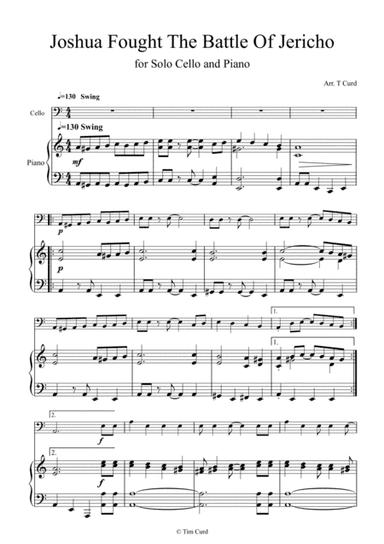 Joshua Fought the Battle of Jericho for Solo Cello and Piano (arr. Tim Curd)