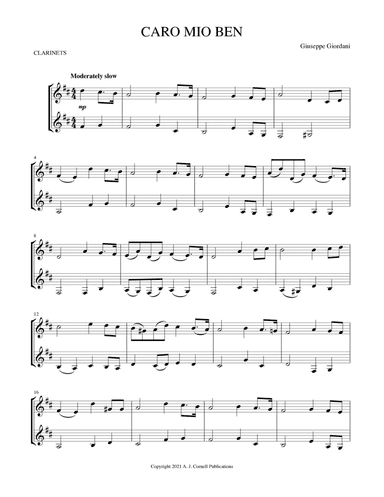 Caro mio ben (arr. Mark Phillips)