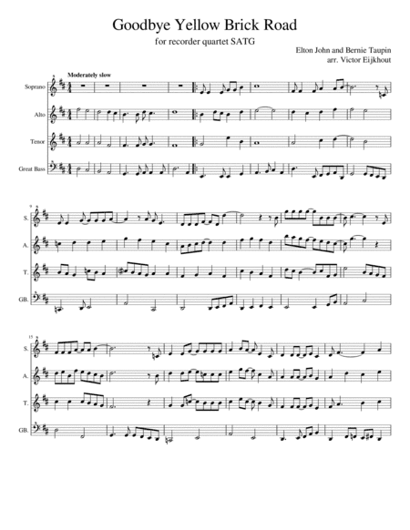 Goodbye Yellow Brick Road (arr. Victor Eijkhout)