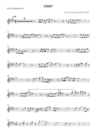 Creep (arr. Francisco Benitez)