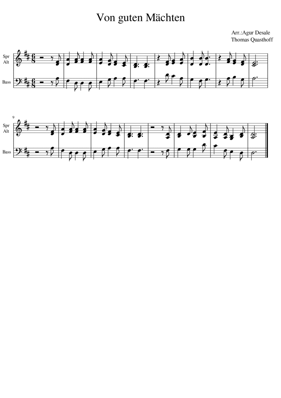 Von guten Mächten (arr. Agur Desale)