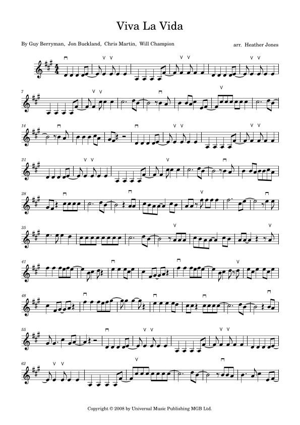 Viva La Vida (arr. Heather Jones)