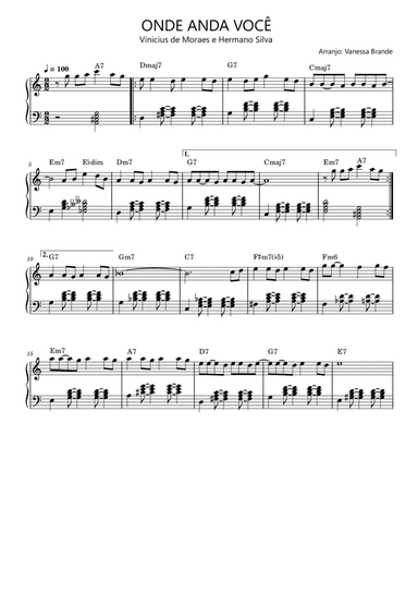 Onde Anda Voce (arr. Vanessa Brande)